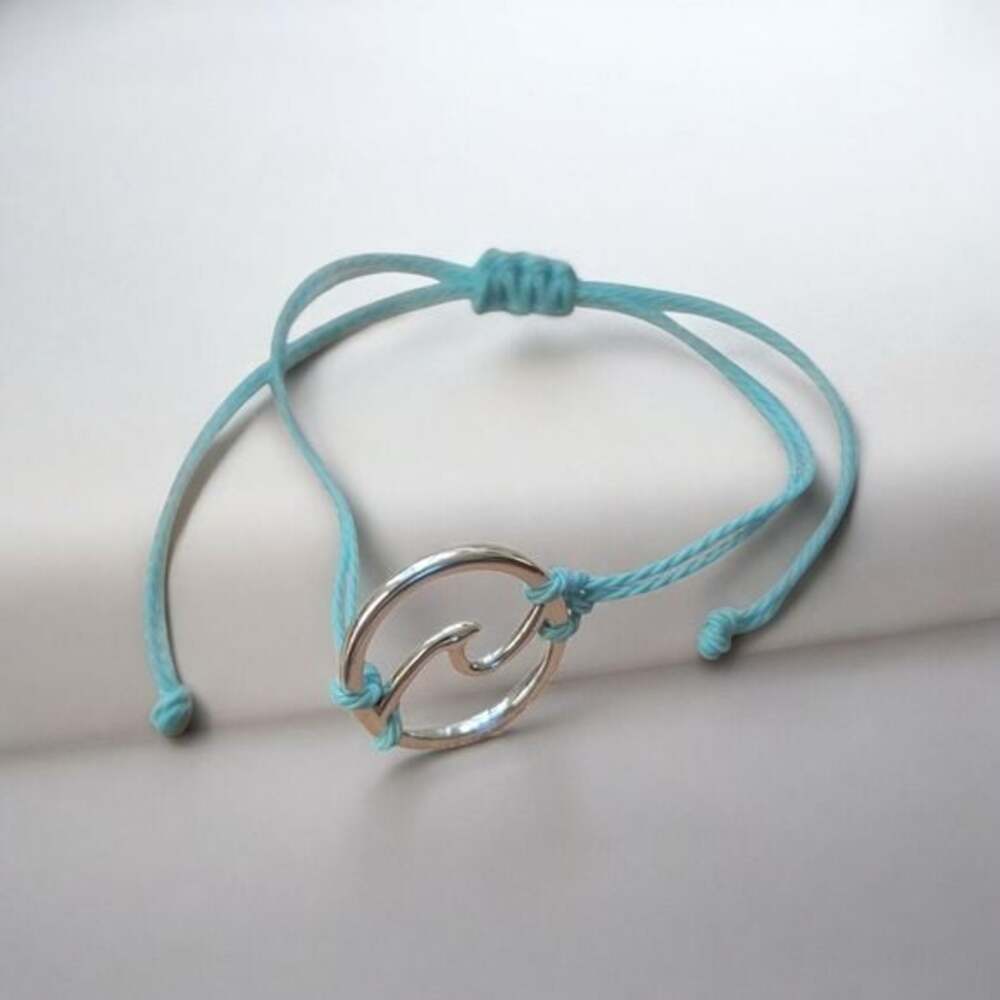 Silver Wave Charm Bracelet